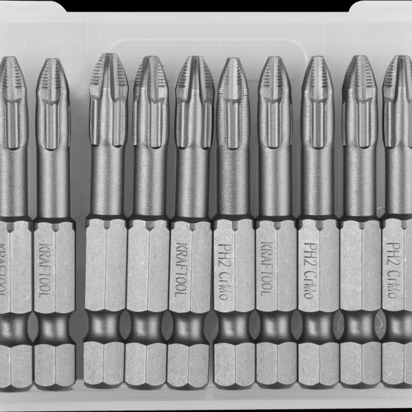 Биты PH2х50мм "X-DRIVE" торсионные кованые,  KRAFTOOL 26121-2-50-10