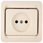 Электрическая розетка СВЕТОЗАР Гамма, без заземления одинарная цвет бежевый 16А/~250В SV-54100-B