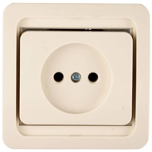 Электрическая розетка СВЕТОЗАР Гамма, без заземления одинарная цвет бежевый 16А/~250В SV-54100-B